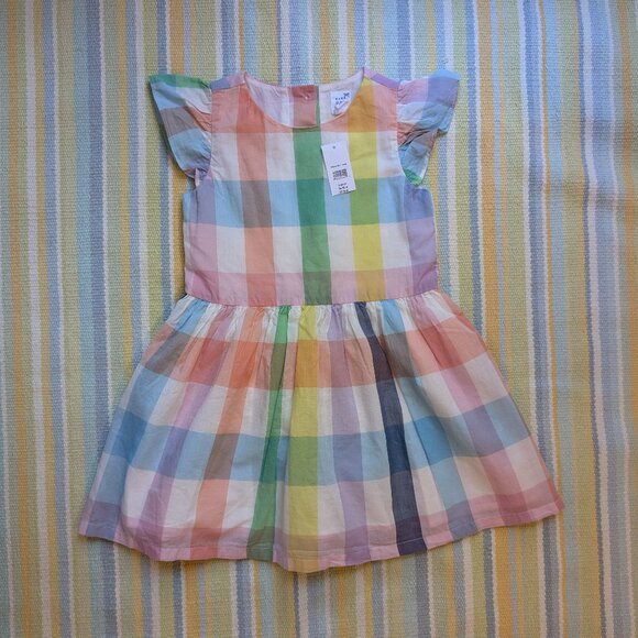 NEW NWT GAP Flutter-sleeve gingham plaid dress size 3T - Picture 1 of 8